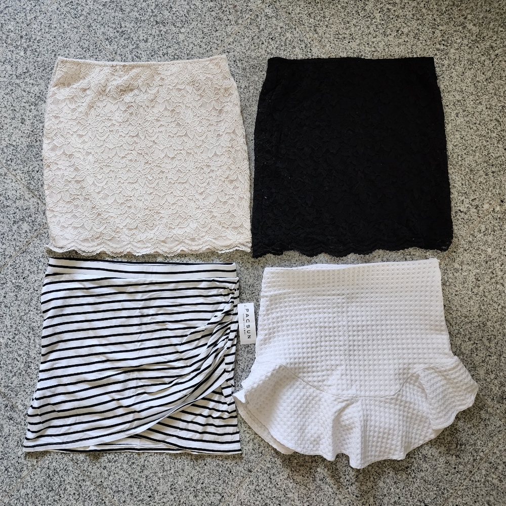 Skirt sets H&M pacsun Zara US 6 small medium bundle sale